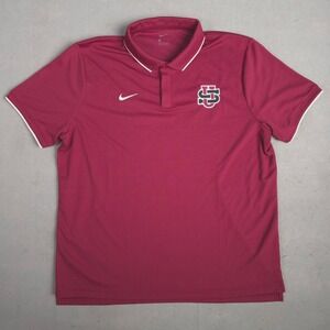 Nike Polo Shirt Athletic Training University School Maroon White Trim Mens Sz XL